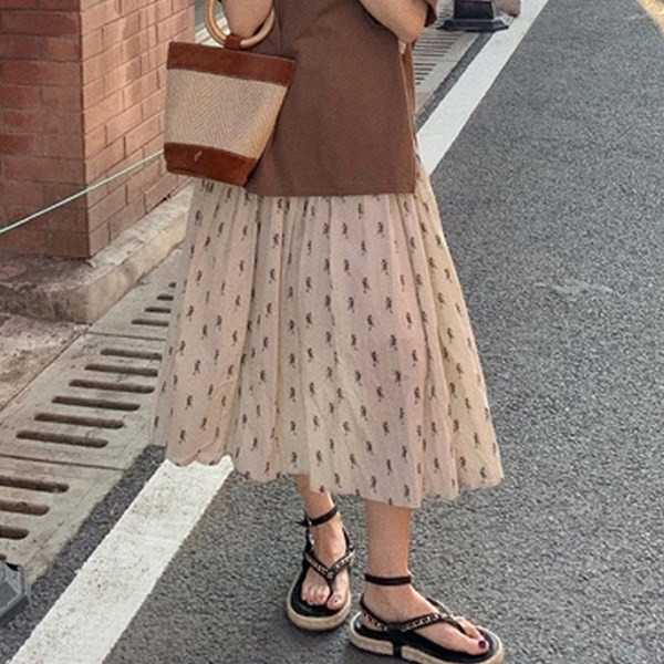 Широка лятна пола за бременни с широк ластик