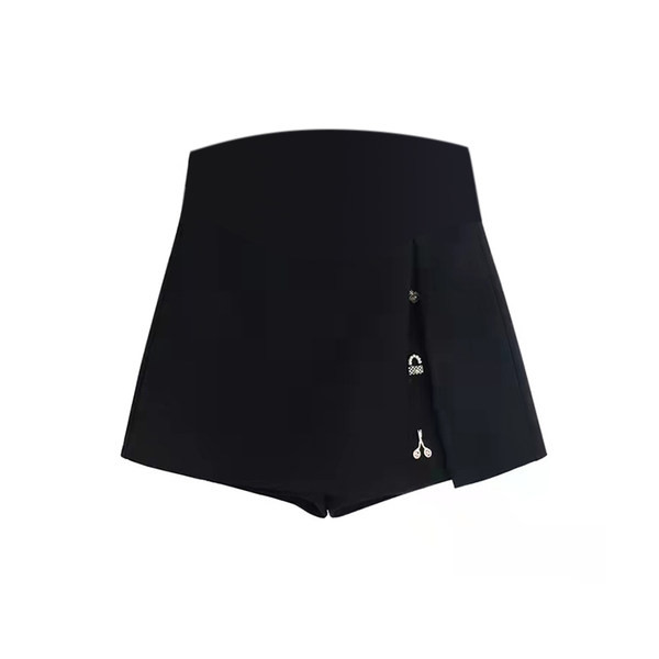 Къса елегантна пола с метални елементи за бременни