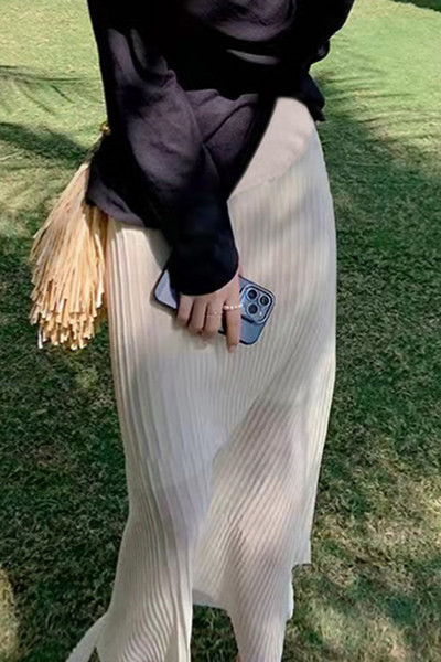 Plisēti grūtnieču svārki - trīs krāsas