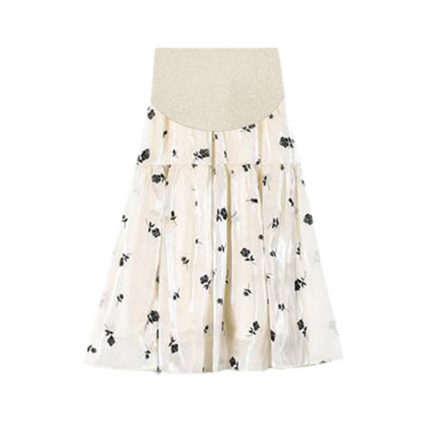 Пола за бременни с висока талия и апликация 