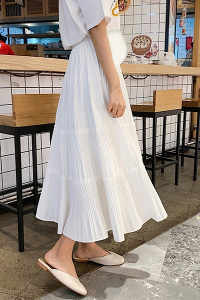 Лятна разкроена пола в два цвята за бременни