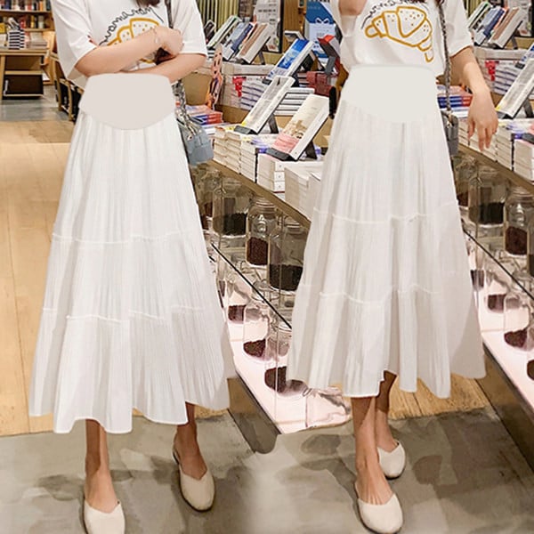 Лятна разкроена пола в два цвята за бременни