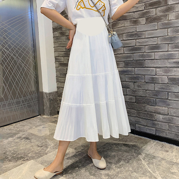 Лятна разкроена пола в два цвята за бременни