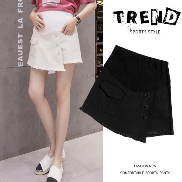 Trudnička suknja s asimetričnim gumbima