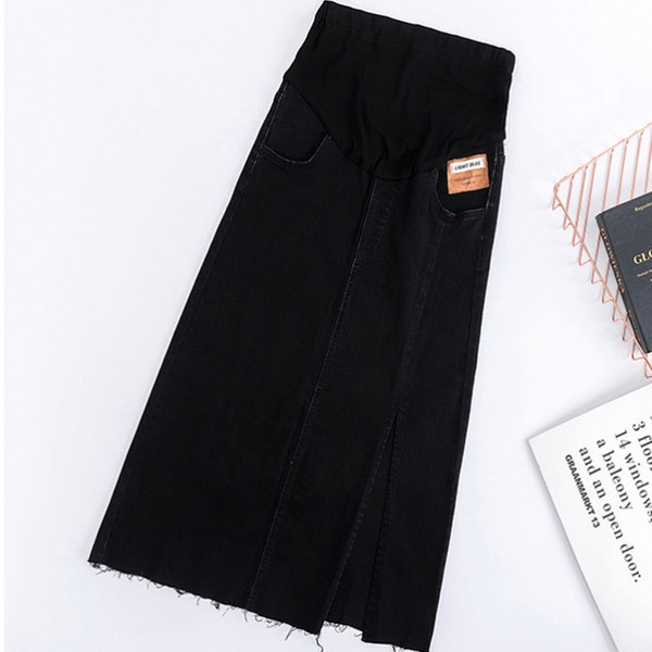 Дамска дънкова пола с цепка за бременни