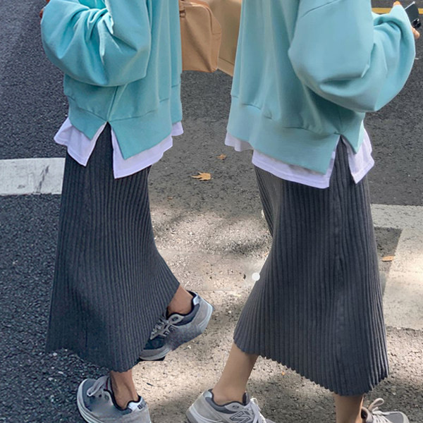 Пролетно-есенна плисирана пола за бременни