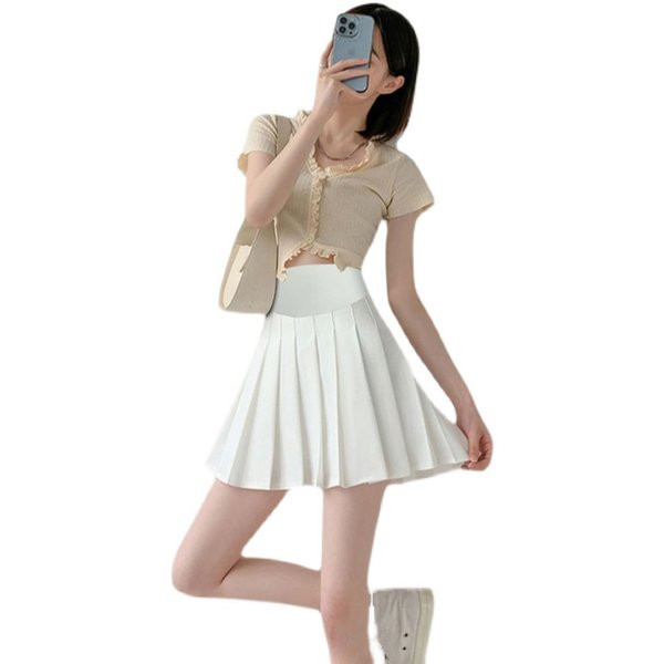 Мини плисирана пола в няколко цвята за бременни