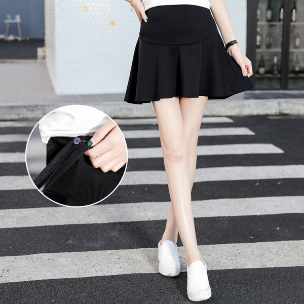 Модерна къса пола за бременни с висока талия 