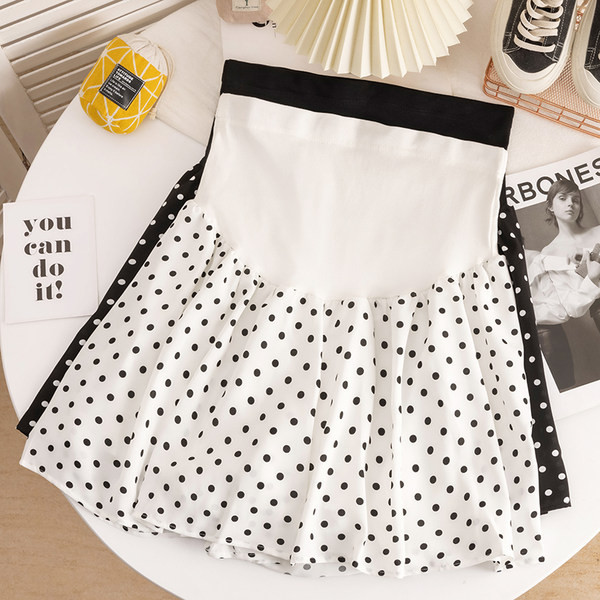 Ženska suknja na točkice sa visokim strukom - za trudnice