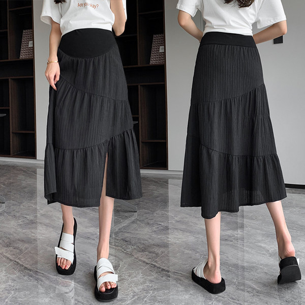 Лятна пола за бременни с висока талия