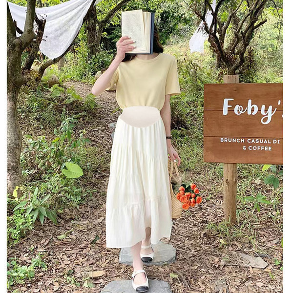 Лятна пола за бременни с висока талия