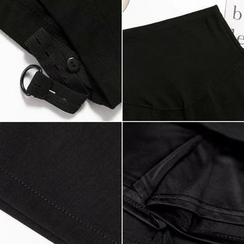 Лятна пола за бременни с висока талия-черен цвят