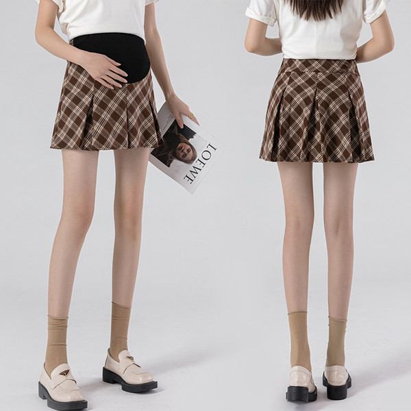 Naiste lühike ruuduline rasedate seelik