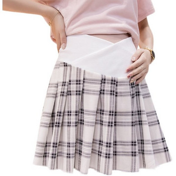 Нов модел дамска карирана къса пола за бременни