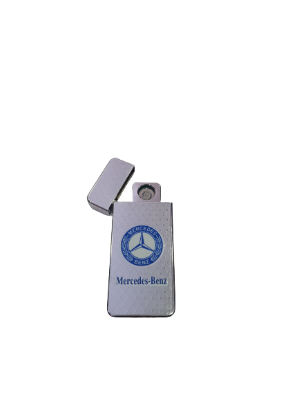 Електрическа Запалка, Плочка Мерцедес, Метална, Сребриста, USB Зареждане