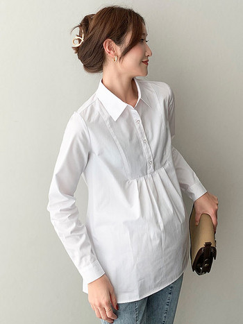 Нов модел дамска риза за бременни -къс или дълъг ръкав