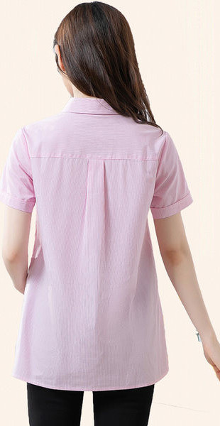 Модерна памучна риза за бременни с къс и дълъг ръкав