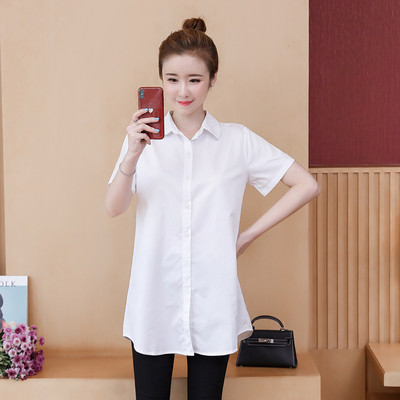 Casual γυναικείο πουκάμισο με κλασικό γιακά σε λευκό χρώμα