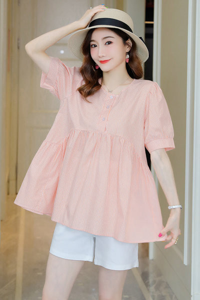 Дамска риза с овално деколте и 3/4 ръкави за бременни