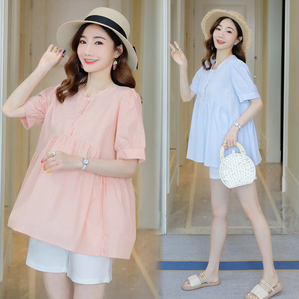 Дамска риза с овално деколте и 3/4 ръкави за бременни