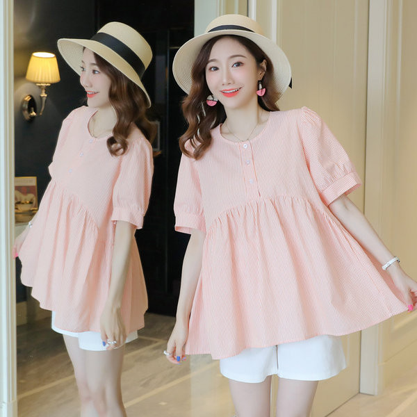 Дамска риза с овално деколте и 3/4 ръкави за бременни