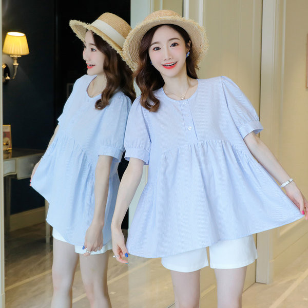 Дамска риза с овално деколте и 3/4 ръкави за бременни