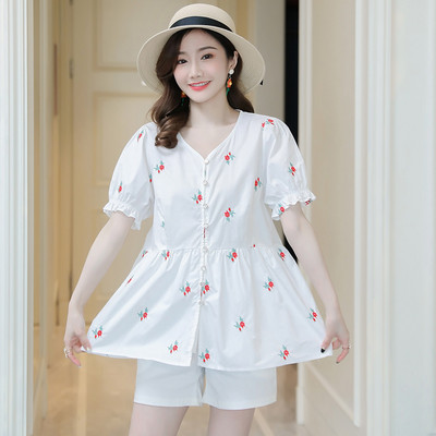 Ежедневна дамска риза с шпиц деколте за бременни