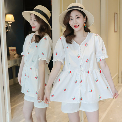 Ежедневна дамска риза с шпиц деколте за бременни