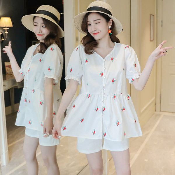 Ежедневна дамска риза с шпиц деколте за бременни