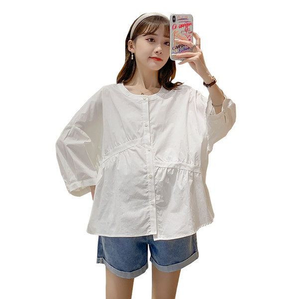 Ежедневна дамска риза с копчета за бременни