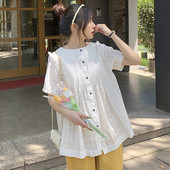 Дамска широка риза с овално деколте