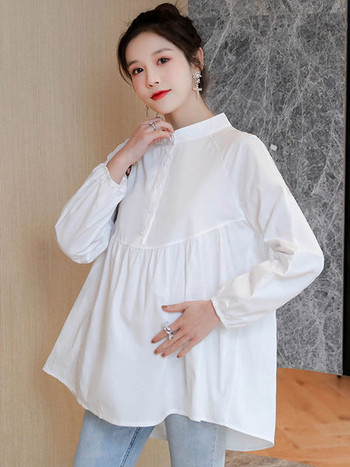 Μακρυμάνικο πουκάμισο εγκυμοσύνης σε κλασικό μοντέλο