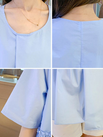 Γυναικεία καλοκαιρινή μπλούζα με οβάλ λαιμόκοψη για εγκύους