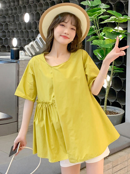 Лятна дамска блуза с овално деколте за бременни