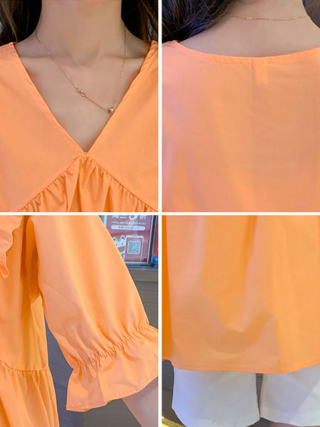 Ženska široka majica za trudnice s V-izrezom