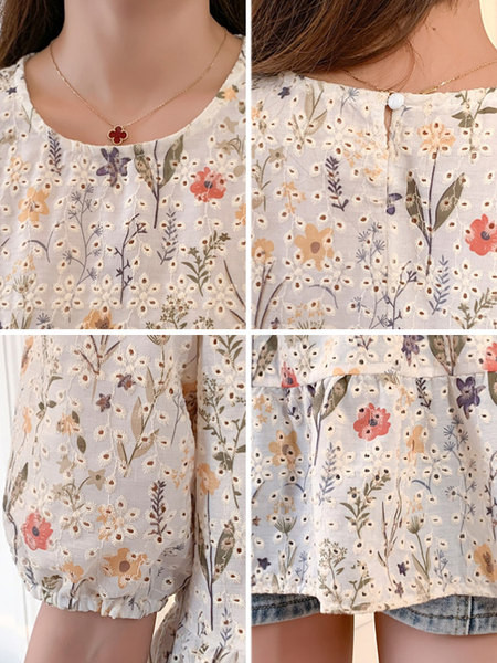 Καλοκαιρινό πουκάμισο για εγκύους με φλοράλ μοτίβα