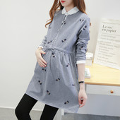 Γυναικείο casual πουκάμισο για εγκύους με κέντημα