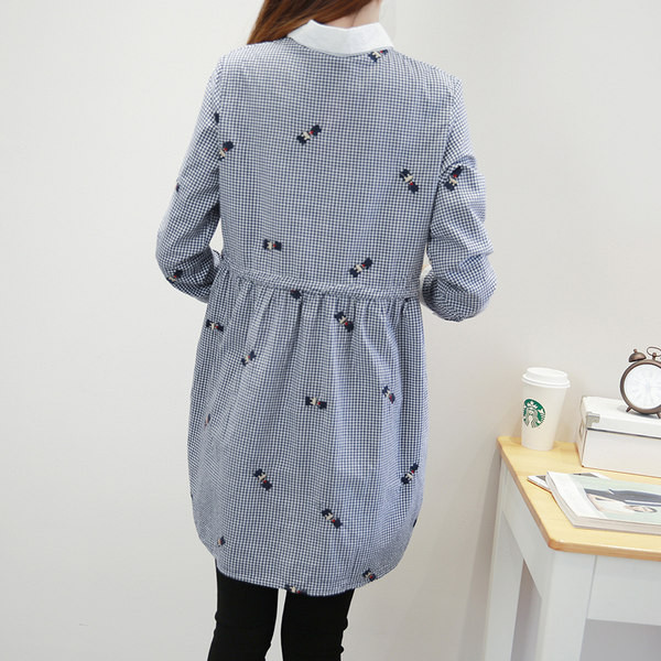 Γυναικείο casual πουκάμισο για εγκύους με κέντημα