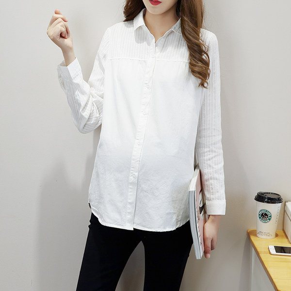 Κλασικό σχέδιο πουκάμισο για εγκύους με κλασικό γιακά