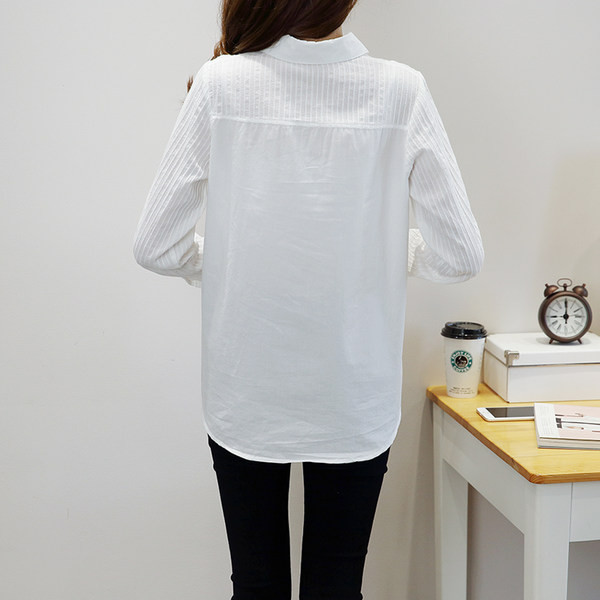 Κλασικό σχέδιο πουκάμισο για εγκύους με κλασικό γιακά