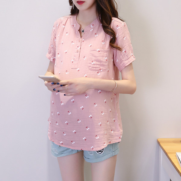 Καλοκαιρινό πουκάμισο με λαιμόκοψη V για εγκύους