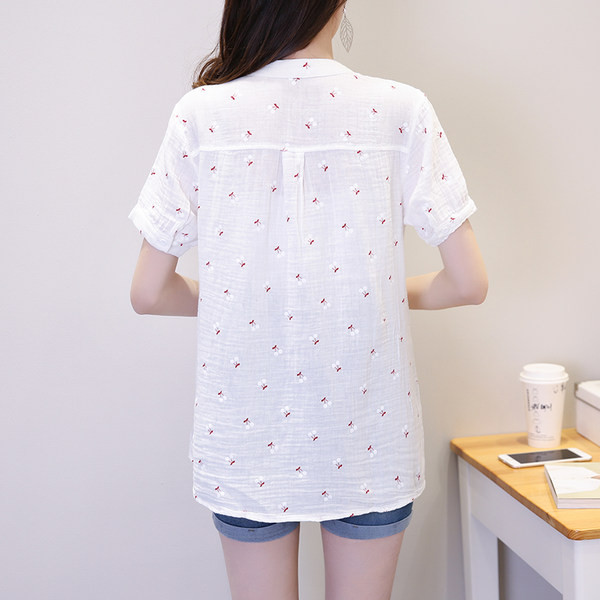 Καλοκαιρινό πουκάμισο με λαιμόκοψη V για εγκύους