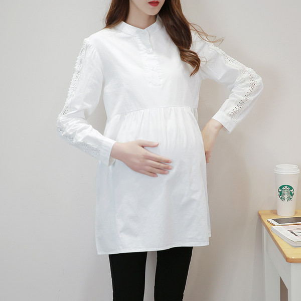 Μοντέρνο μακρυμάνικο πουκάμισο για εγκύους