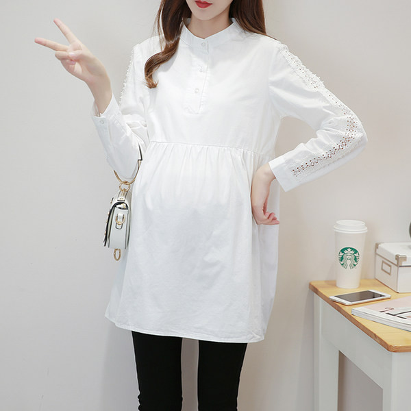 Μοντέρνο μακρυμάνικο πουκάμισο για εγκύους