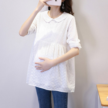 Μοντέρνο πουκάμισο εγκυμοσύνης με κέντημα