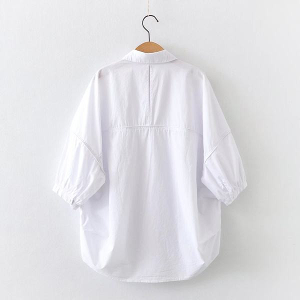 Ежедневна дамска риза с класическа яка за бременни