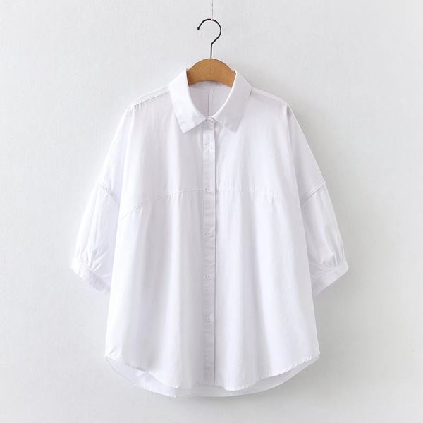 Ежедневна дамска риза с класическа яка за бременни