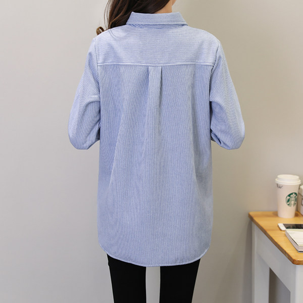 Дамска дълга риза с копчета за бременни