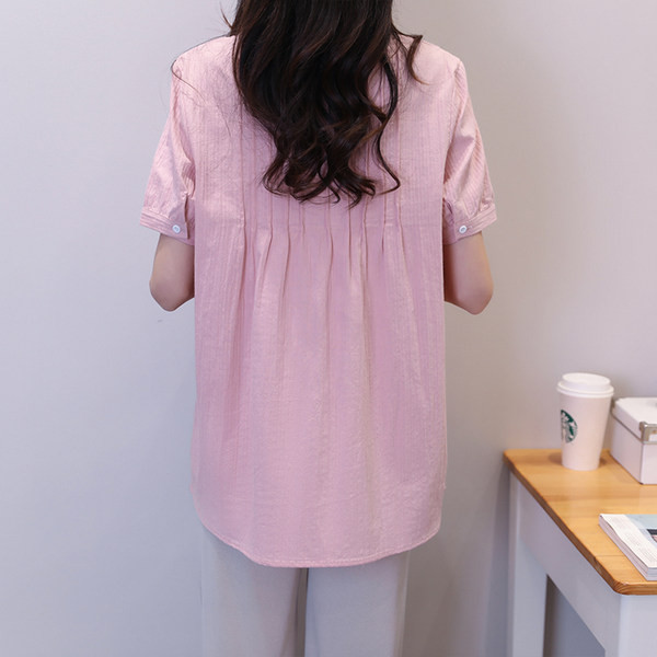 Ежедневна дамска риза с къс ръкав за бременни