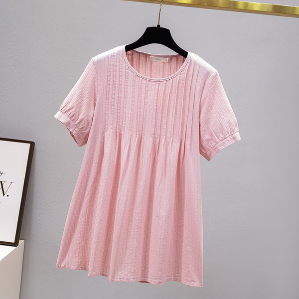 Ежедневна риза за бременни с къс ръкав и овално деколте 